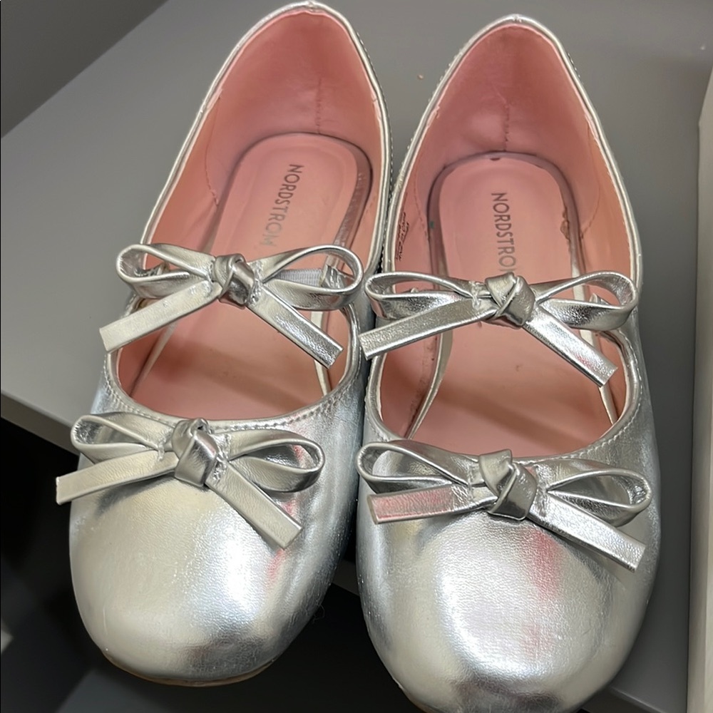 Nordstrom Kids Silver Ballet Flats